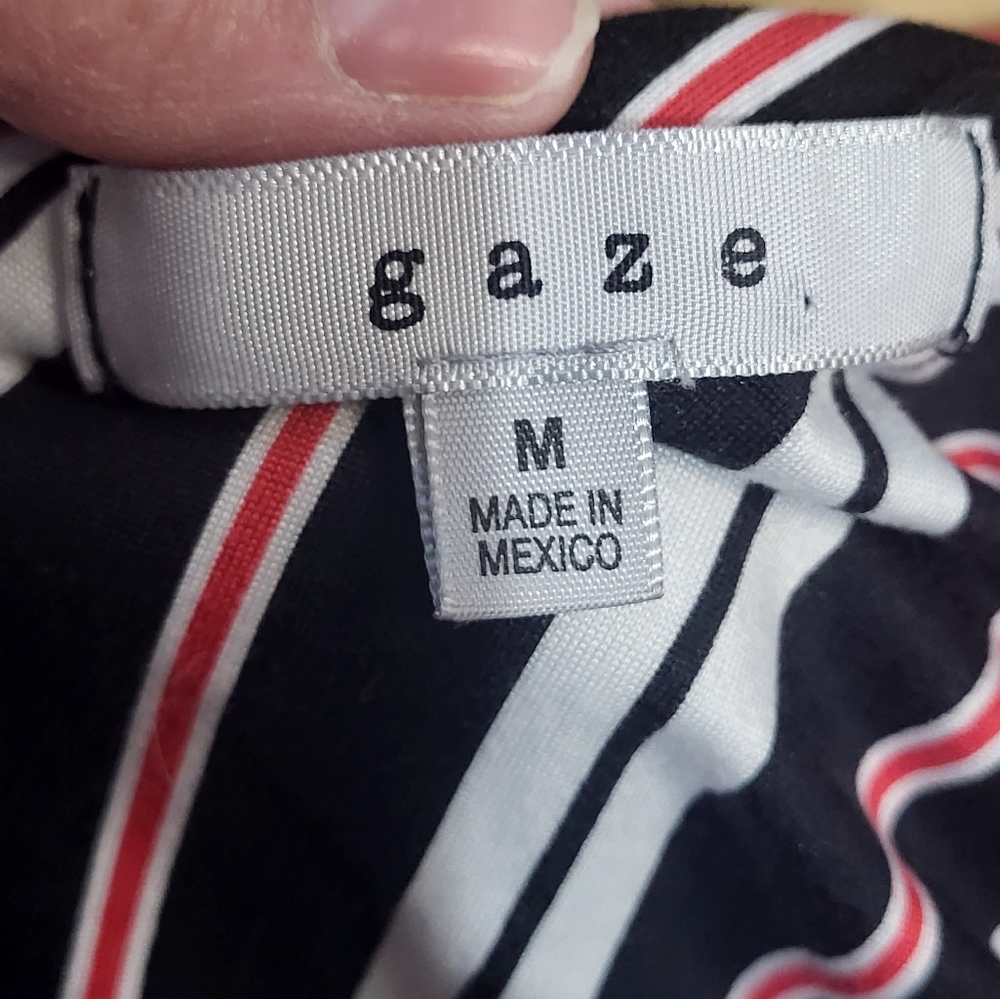 Set Of 2 Gaze Soft Red & Black Spaghetti Strap Bodysuits Sz M - Picture 9 of 10